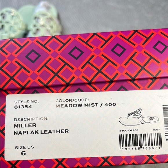 Tory Burch miller naplak leather clr meadow mist/400. size6 - Picture 3 of 12